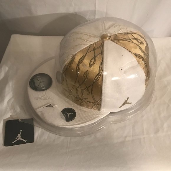 Jordan Unbroken Seal (Tag) Collector's Special White & Gold Athletic Sport Hat